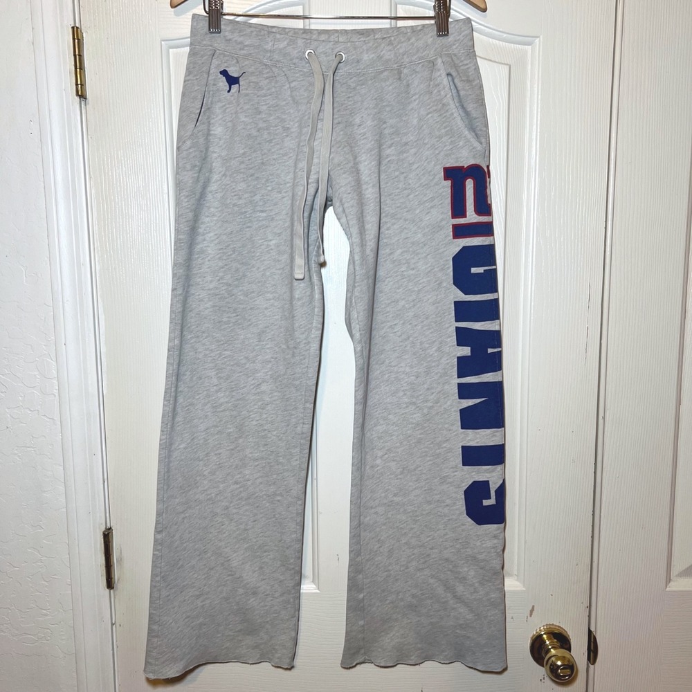 Victoria's Secret PINK Y2K New York Giants Gray Wide Leg Sweatpants Small